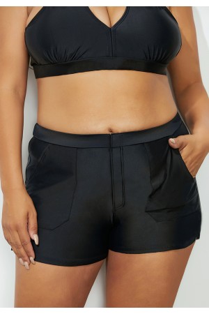 Black Velcro Front Pocket Short